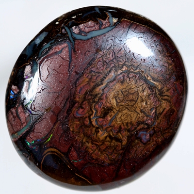 SOLID BOULDER OPAL Sparkling green fire amongst patterned boulder opal